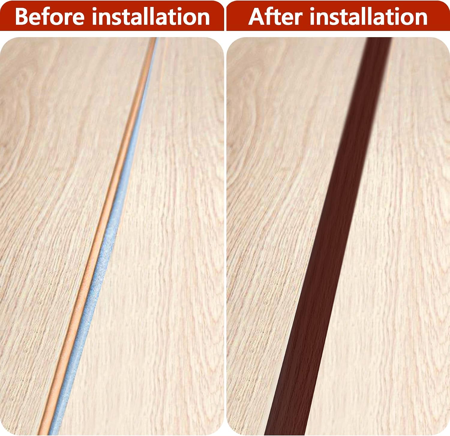 20Ft Floor Transition Strip Self Adhesive Carpet to Tile Floor Edging Trim PVC Threshold Strips, Peel and Stick Floor Joining Strip Suitable for Threshold Height Less Than 5mm (Red Wine)