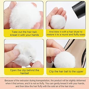Amazon.com: Pack of 4 Fluffy Pompom Balls with Metal Clip
