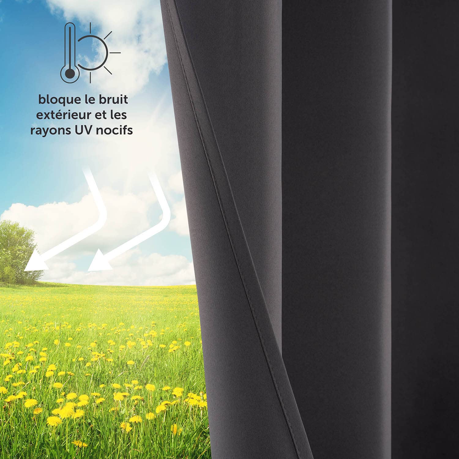 Blumtal - Lot de 2 Rideaux Occultants - Rideau Thermique Isolant Anti Froid - Rideau Occultant avec Œillets - Rideau Fenetre pour Toutes Les Saisons, 140 x 245 cm, Anthracite