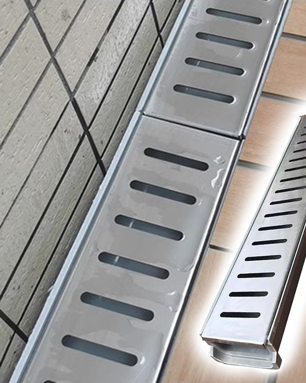 Grilles de caniveau linéaires en acier inoxydable, finition premium pour extérieur