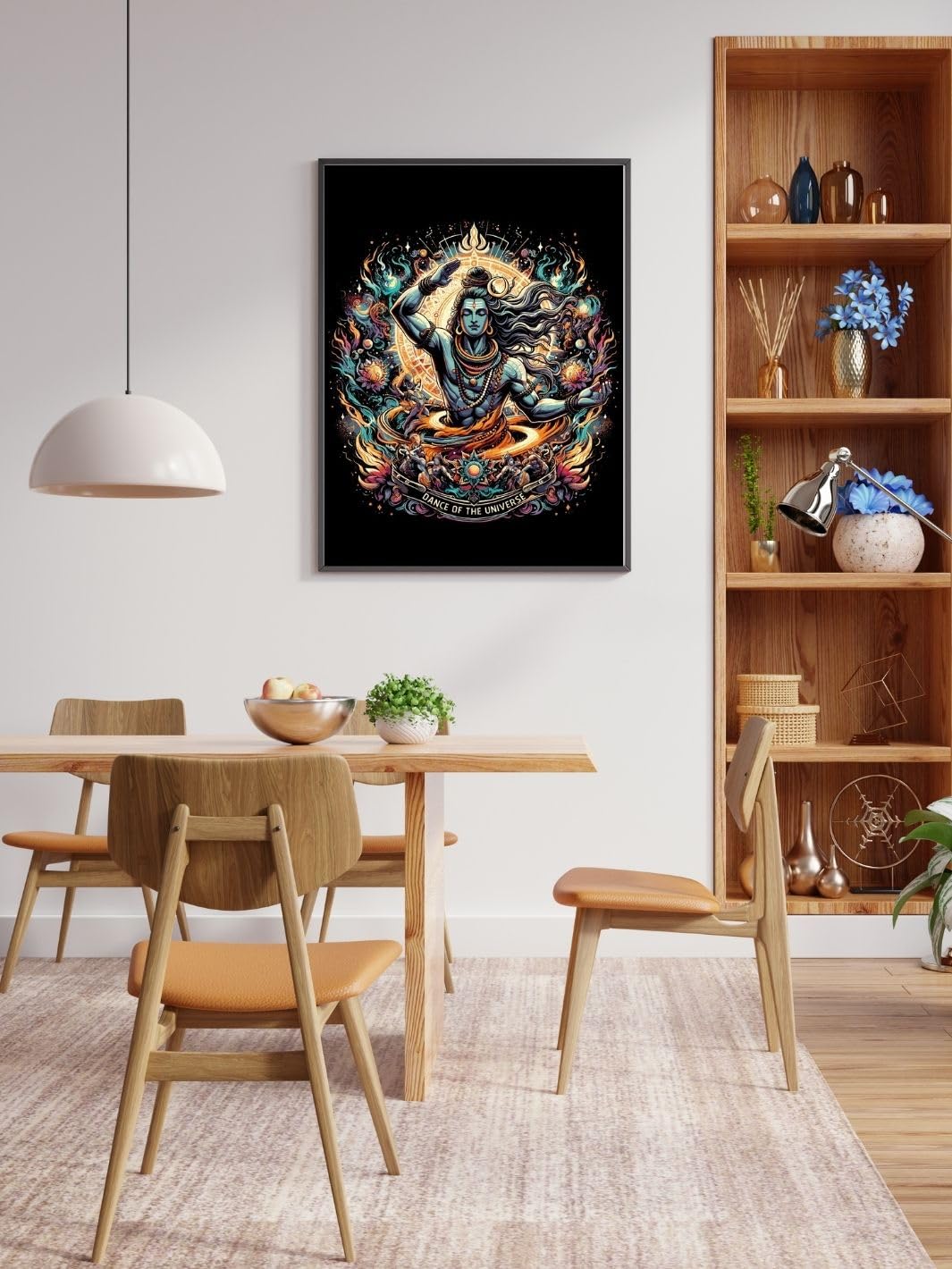 Cosmic Dance of Shiva Poster Vibrant Nataraja Illustration