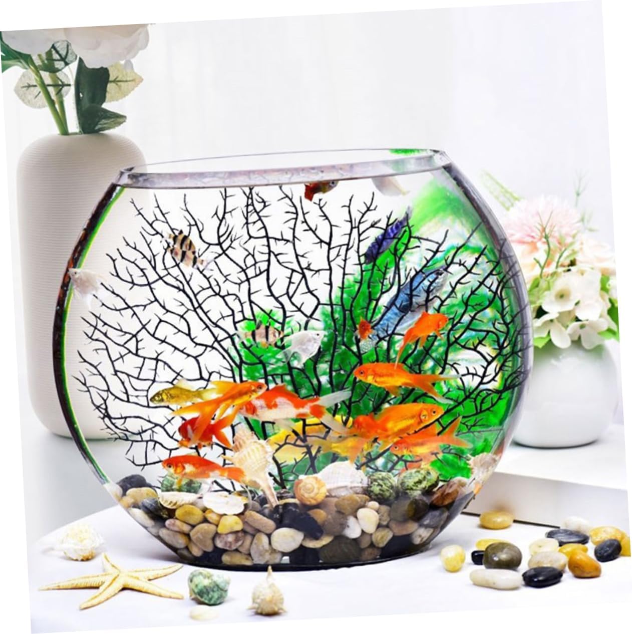 Generic Transparent Glass Aquarium Tank Multi Function Decorative Betta Fish Bowl Micro Landscape DIY Bottle Desktop Home Office Terrarium Decor Gift