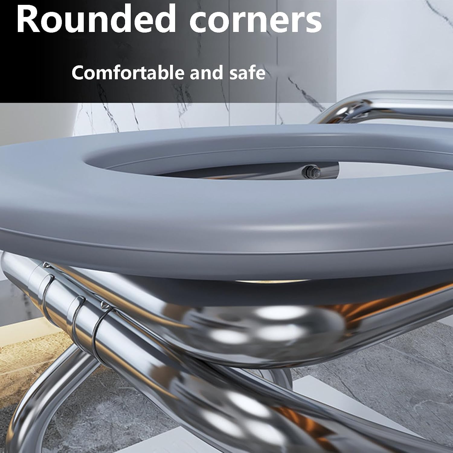 Commode Chair Padded Folding Functional, Commode Toilet Chair Durable Compact Stability Sturdy, Bedside Commodes for Elderly Disabled Non Slip No Assembly Required