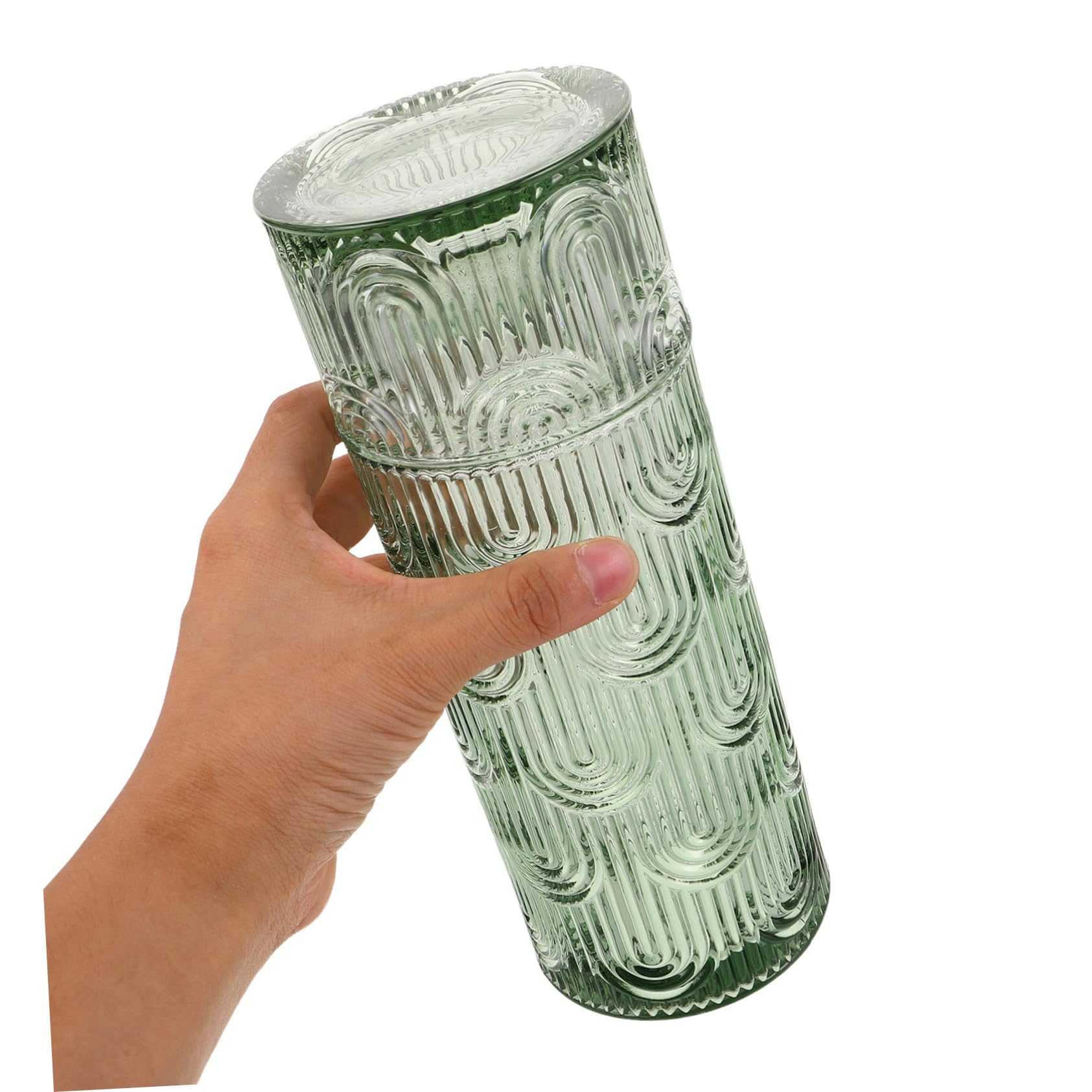 Bottiglie d Acqua da Comodino in Vetro Trasparente Caraffa per Succo e Acqua con Coperchio Bicchieri da Tavolo per Uso Quotidiano