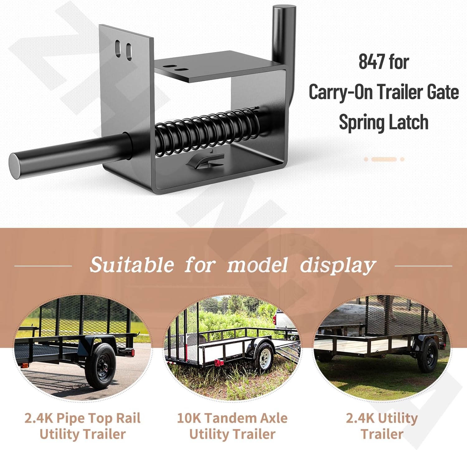 2 Pack Trailer Gate Spring Latch Complete Kit 847 Replacement for Carry-On Trailer Gate Spring Latch/Complete Trailer Gate Spring Latch Kit