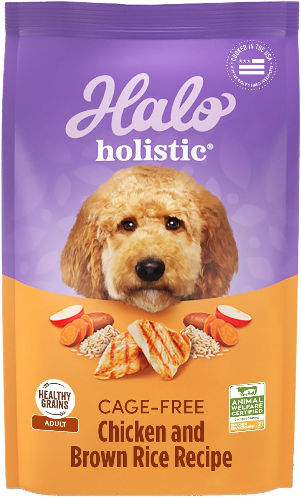 Holistic Dog Food Cage Free Chicken & Brown Rice Formula, Healthy Grains Dry Dog Food, Complete Digestive Health, Kibble for Adult Dogs, 21 lb Bag