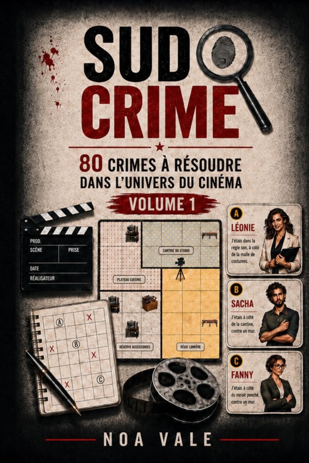 Sudo Crime Volume 1: Jeu de déduction et de logique pour adultes | 80 crimes à résoudre dans un studio de cinéma | Difficulté progressive