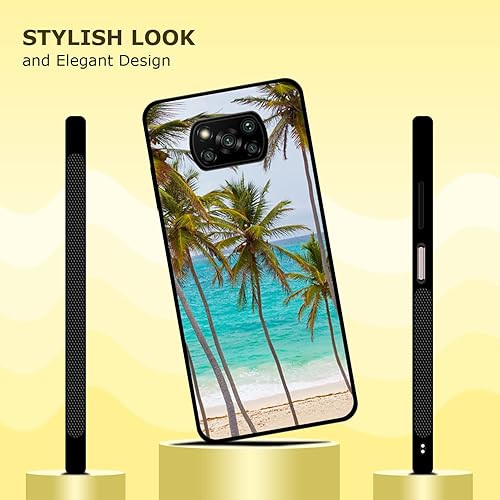 Miniatura 6 de SM Cases - Funda de TPU de goma para Xiaomi Poco X3 NFCPoco Pro, diseño de palmera tropical en la playa, diseño impreso protector a prueba de golpes
