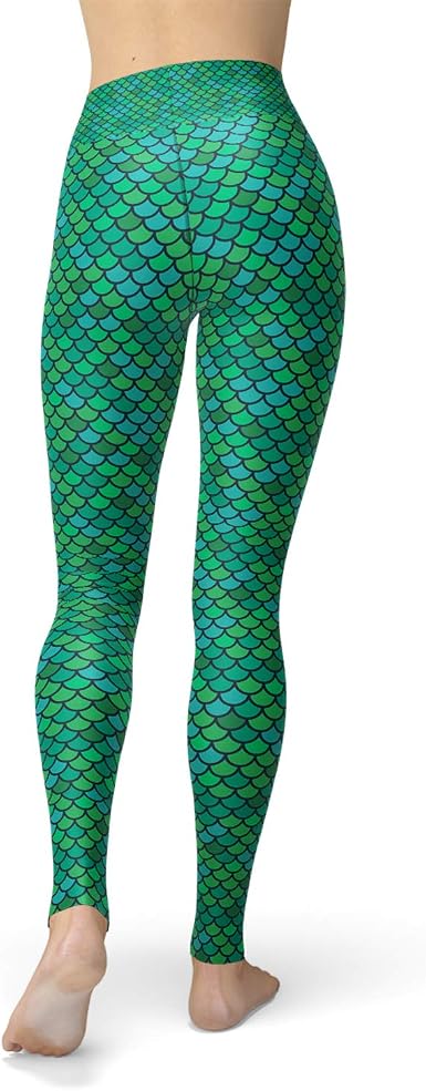 Amazon.com: Green Mermaid Yoga Leggings 