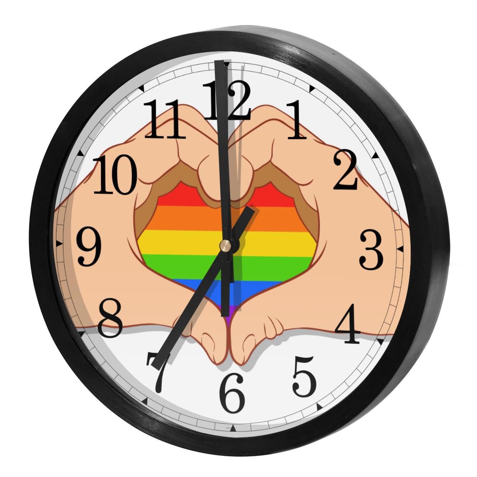 Horloge murale ronde en cœur pour cuisine et bureau fonctionnant sur pile