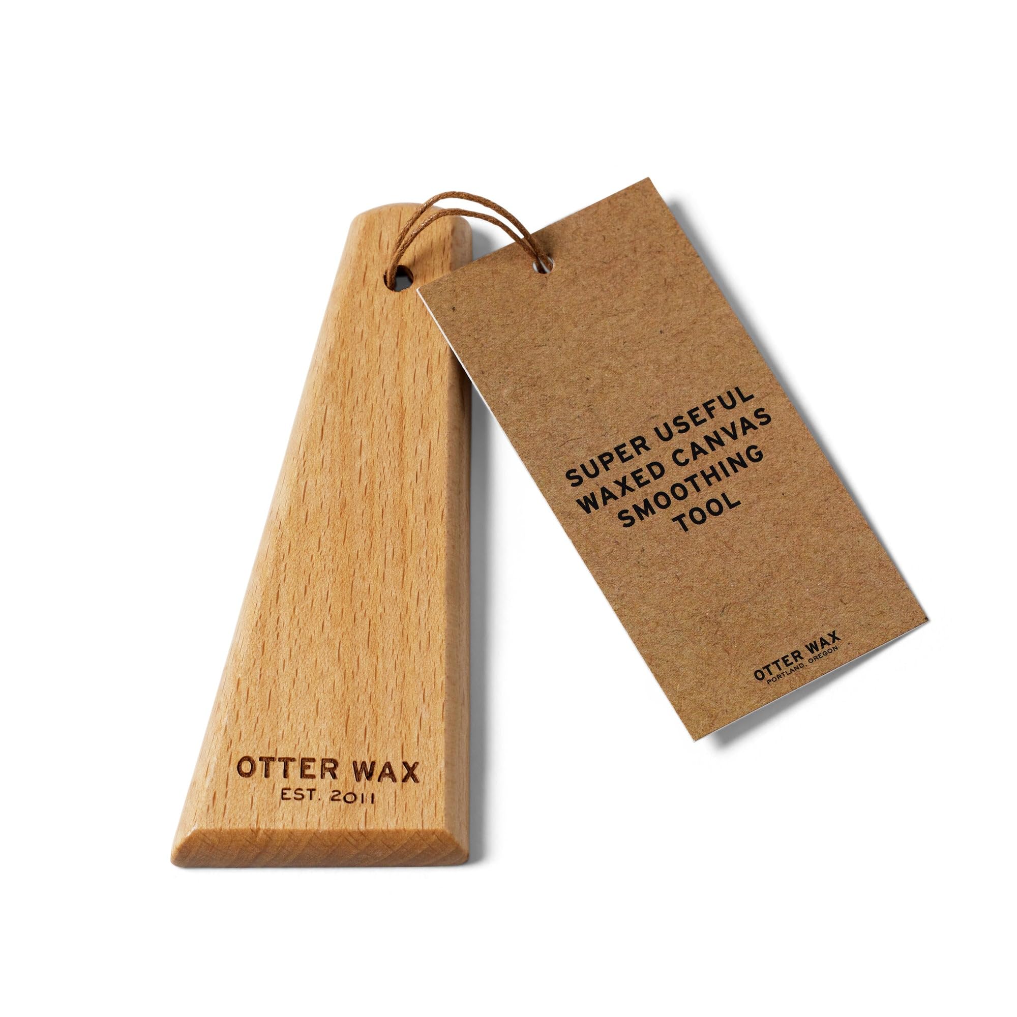 Otter Wax Waxed Canvas Smoothing Tool - Polished Hardwood Applicator for Fabric Waxing, Seam and Edge Cleaner, Leather Crevice Tool for Jackets, Hats, Bags, Boots