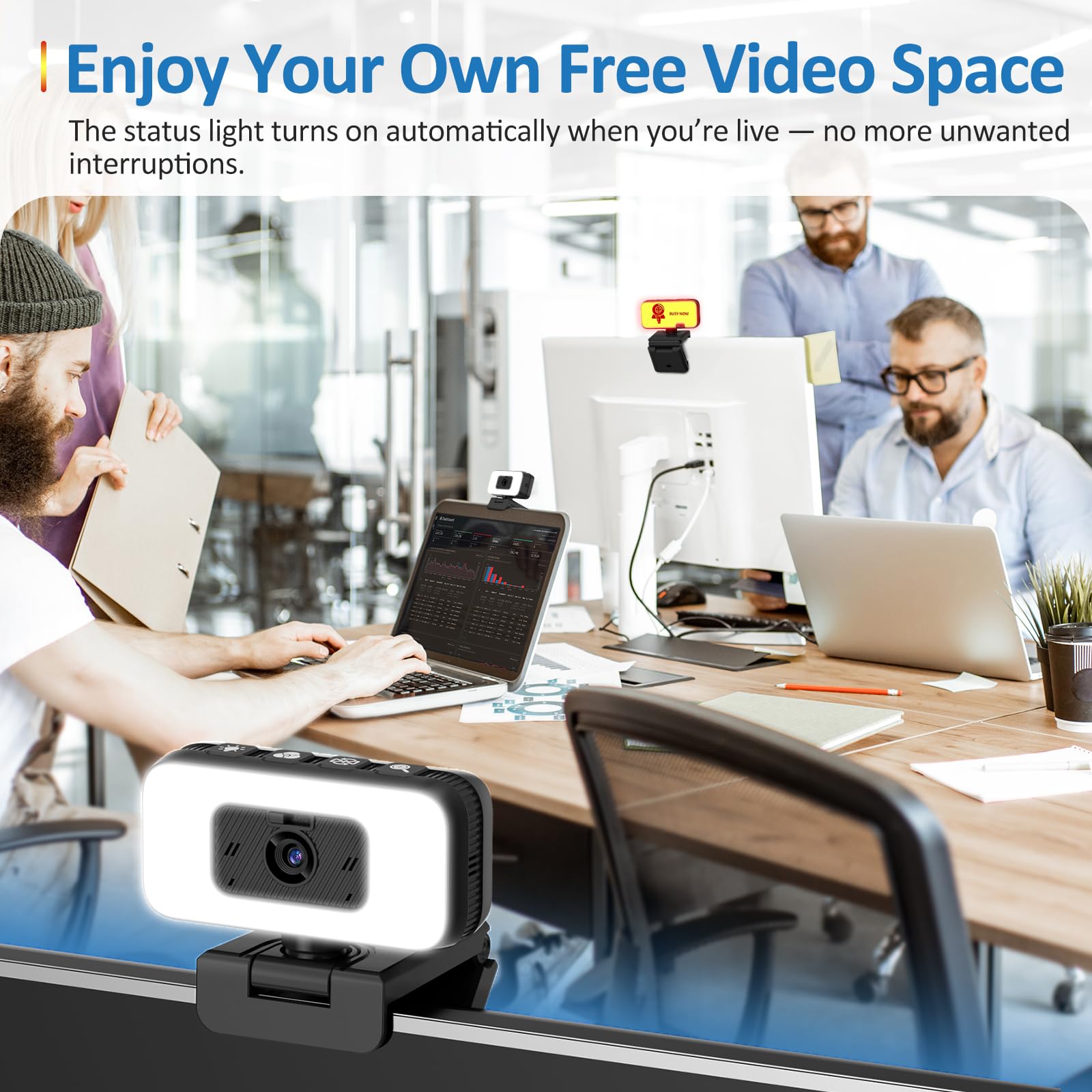 Amazon.com: Danyesth 2K Webcam for Laptop, Computer Camera with
