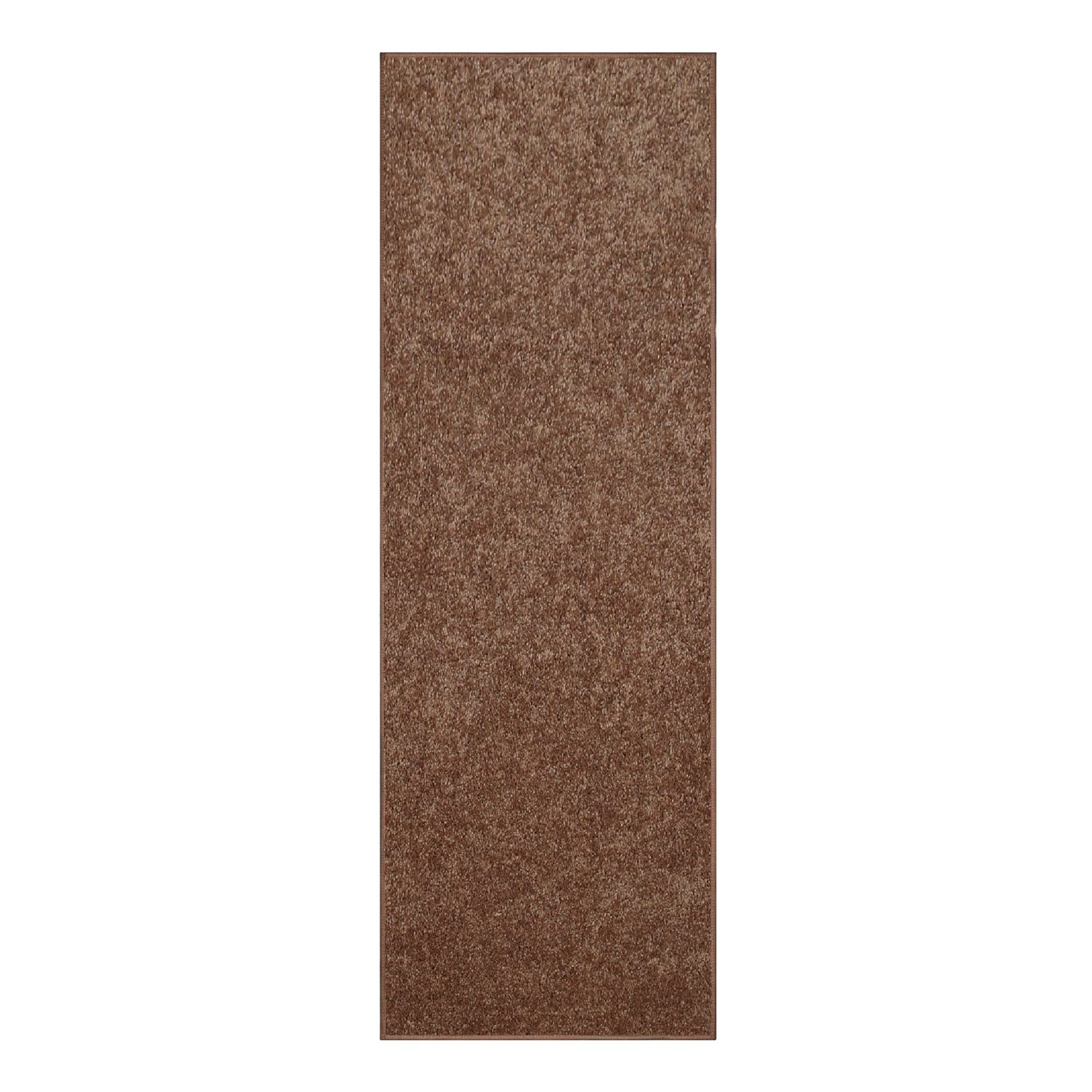 Furnish my Place Modern Indoor/Outdoor Commercial Solid Color Rug - Brown, 3 x 8 Feet, Runner, Pet and Kids Friendly Rug. Made in USA, Area Rugs Great