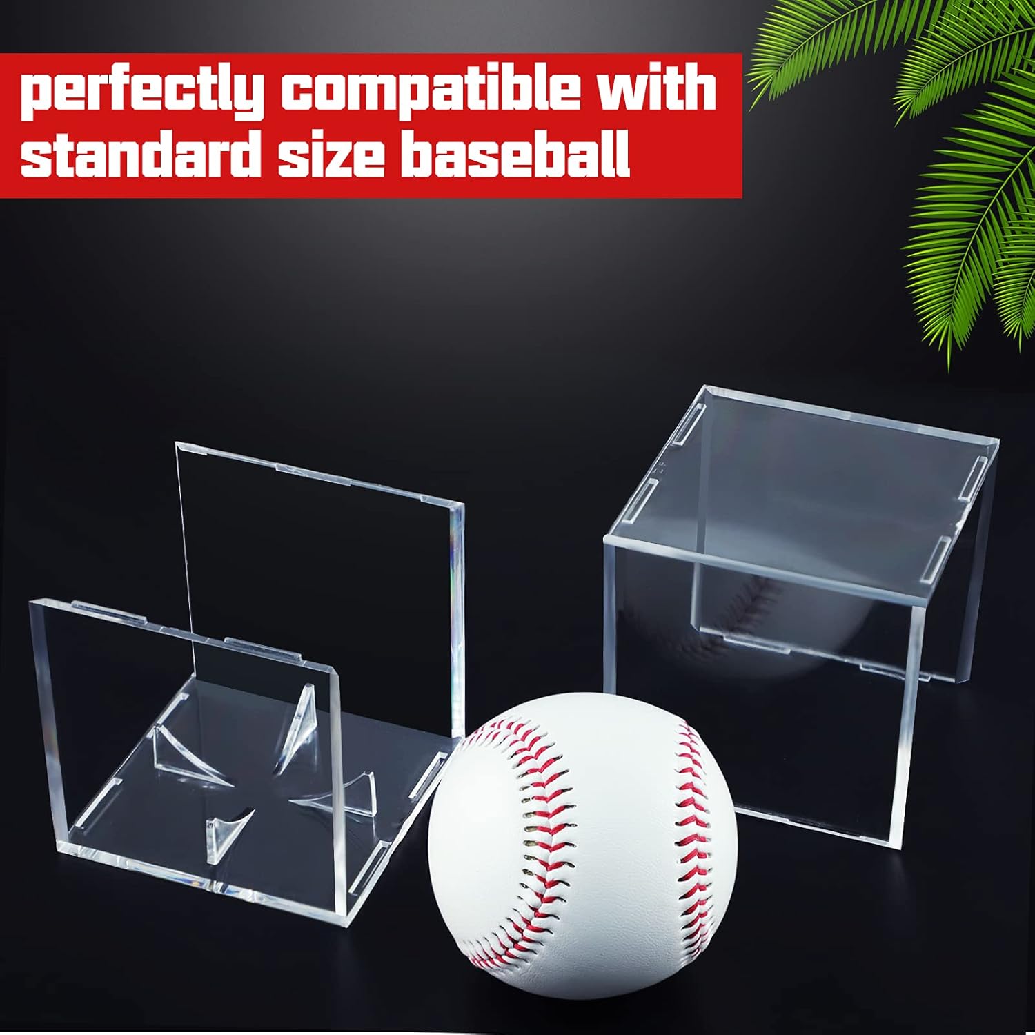 BZLife Baseball Display Case, UV Protected Acrylic Cube Clear and Square Baseball Display Holder Memorabilia Display Box for Official Size Baseball… : Sports & Outdoors