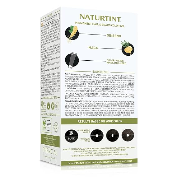 Naturtint Mens Permanent Hair Color for Hair Beard and Mustache (1N Black)