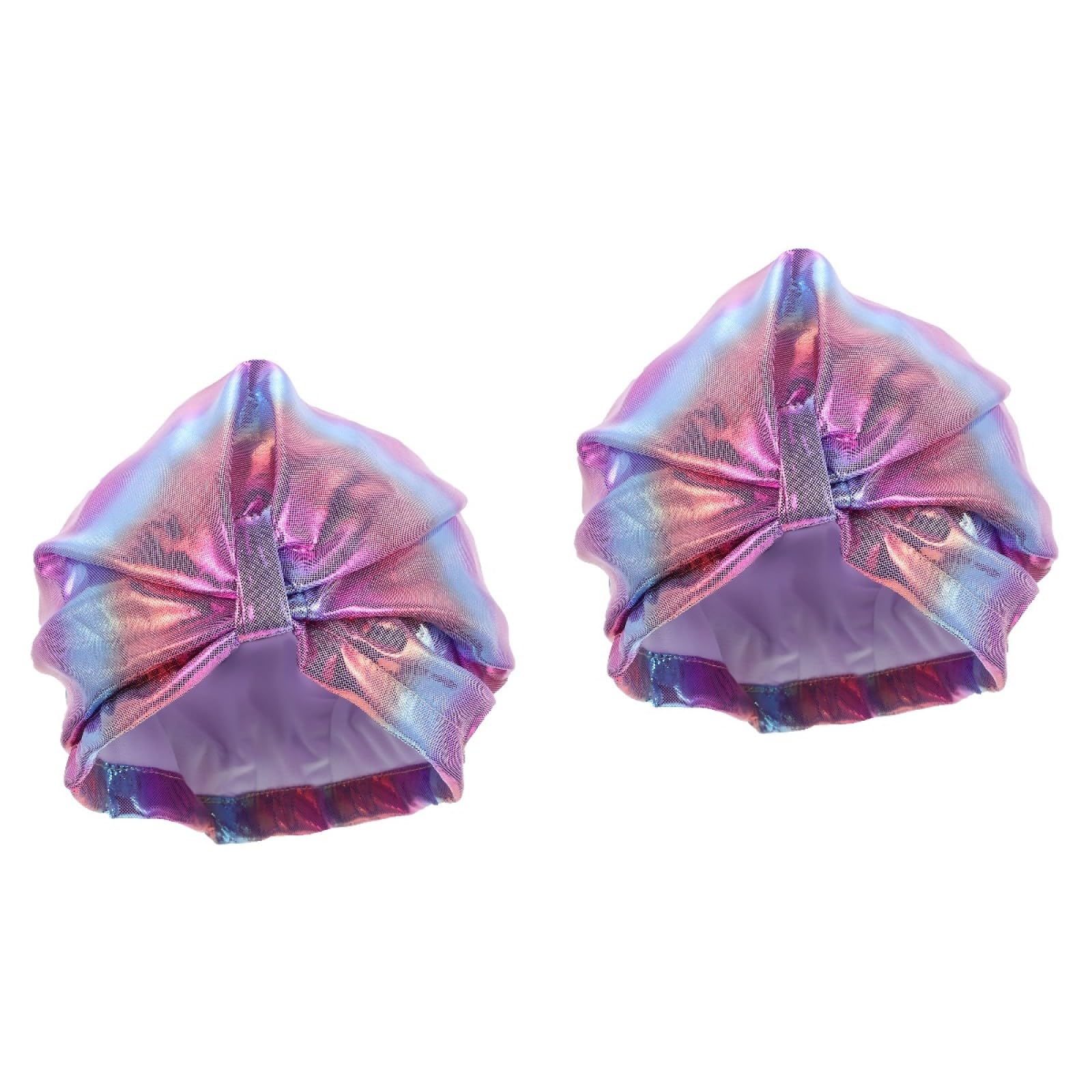 Kisangel 2 Uds Gorro De Natación Hijab para Niñas Gorro De Natación para Mujeres Gorro De Baño para Adultos Gorro De Baño para Niñas Gorro De Baño Nailon Violeta Gorro De Natación Cubierta