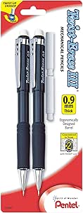 Pentel® Twist-Erase® III Mechanical Pencils, 0.9 mm, Assorted Barrel Colors, Pack Of 2 Pencils