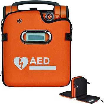 AED Defibrillator Bag, Portable AED Storage Bag Emergency Instrument Container with Adjustable Shoulder Straps and Reflective Strips, Eye-catching Color, Suitable for AED120G5