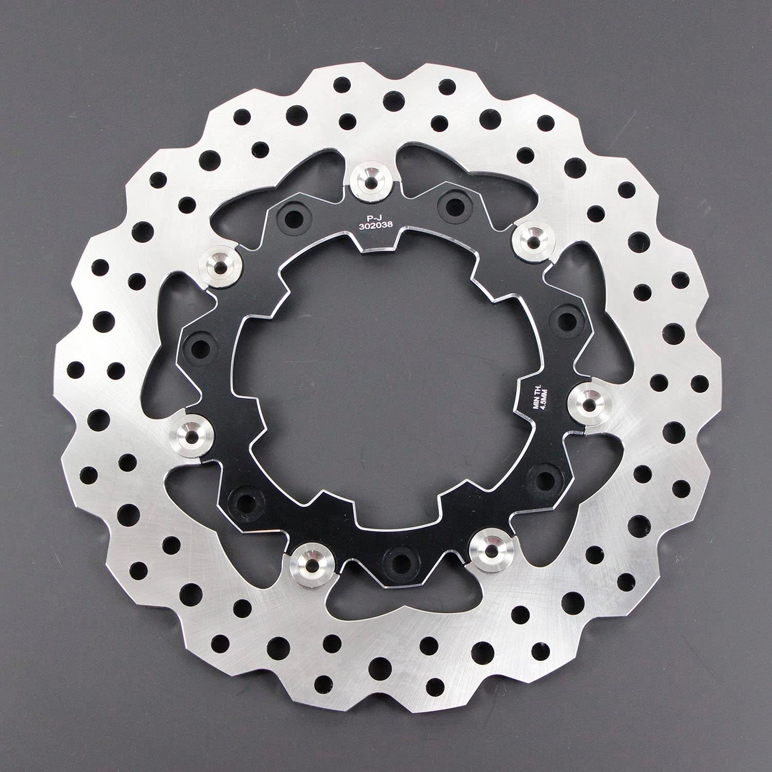 POWER JAMES 11.8" Black Floating Front Brake Rotor 7 Holes Fits Harley Davidson Touring 09-2023 Agitator Custom Wheel 41500007