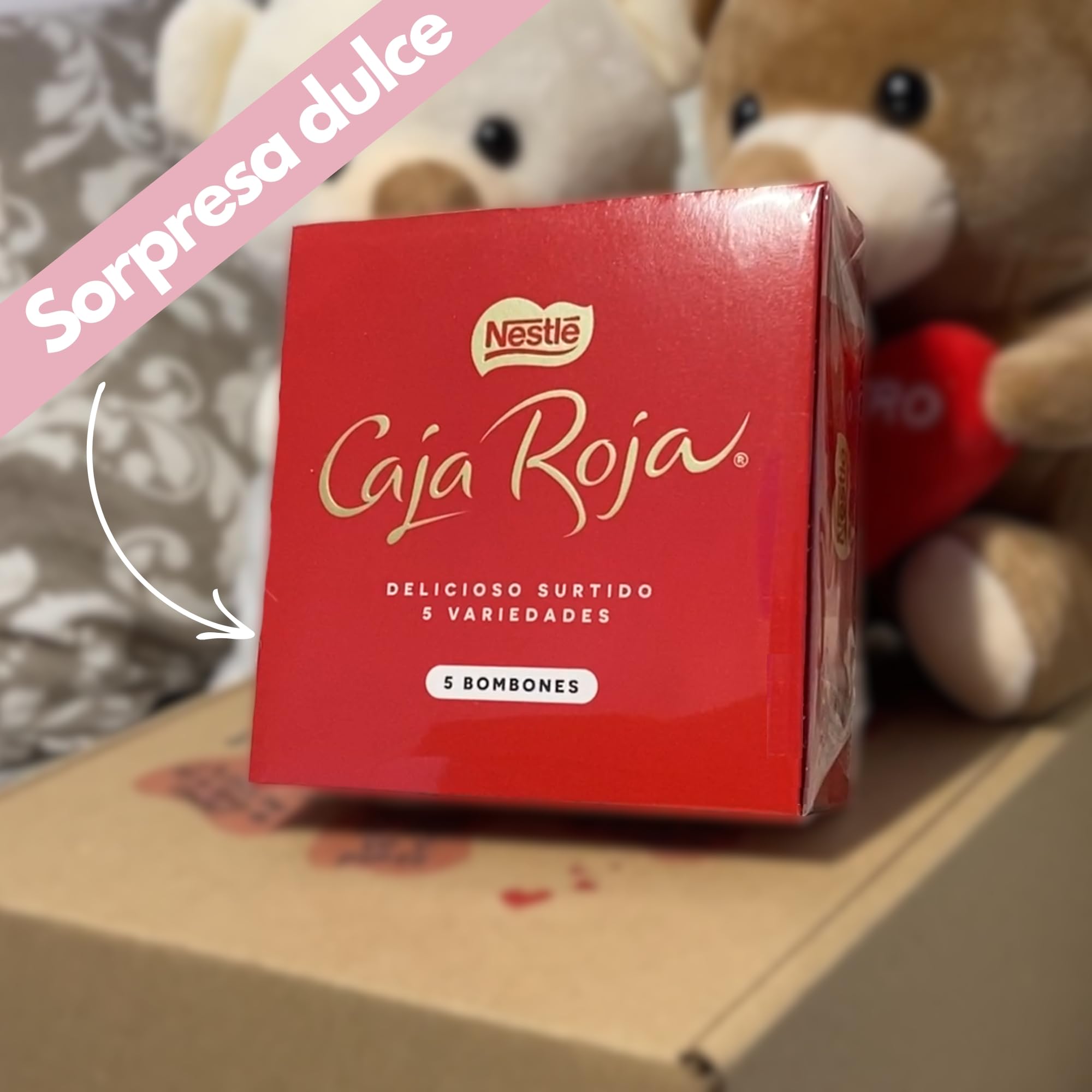 Peluchilandia Regalo Madre Divertido y Original | Cajita con Peluche Personalizado Te Quiero Mama con Bombones y Tarjeta | Regalos Mujer para el Dia de la Madre (Marrón)
