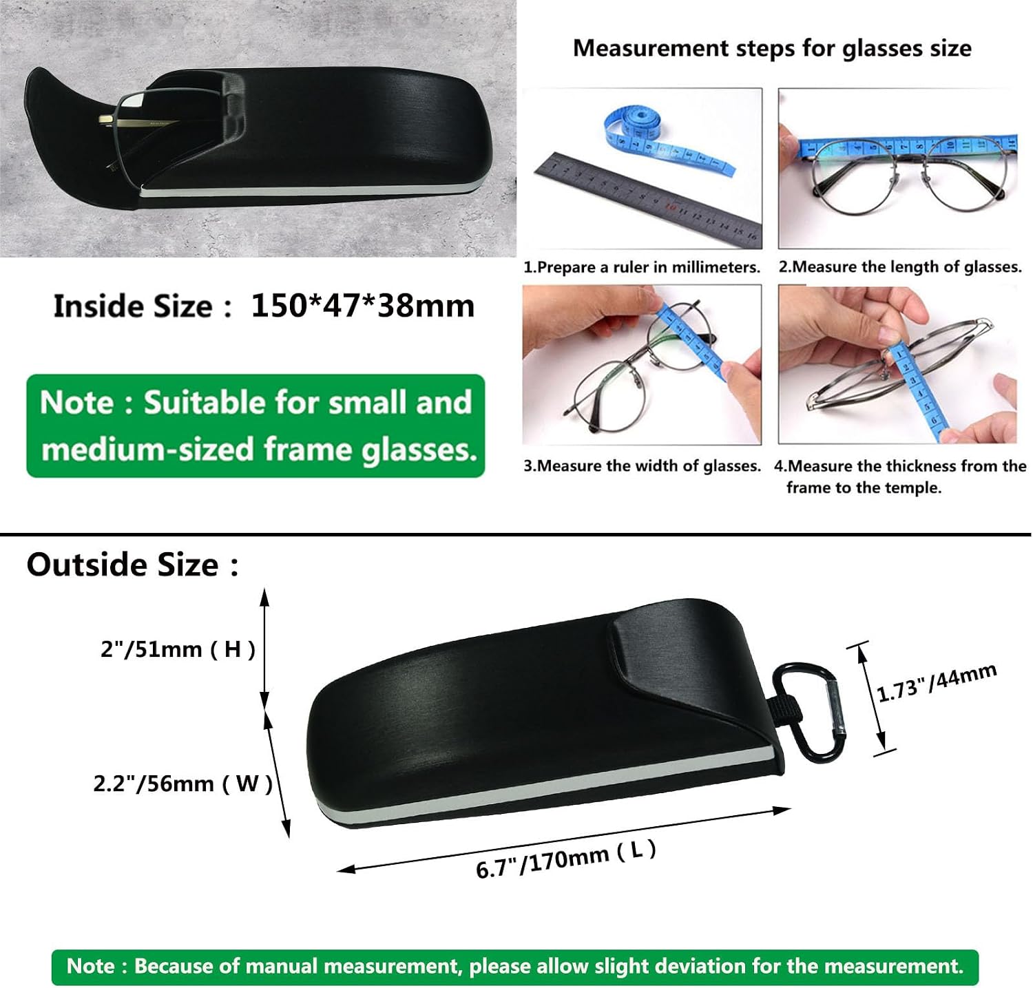Flip-Top Hard Shell Eyeglasses Case for Women Men