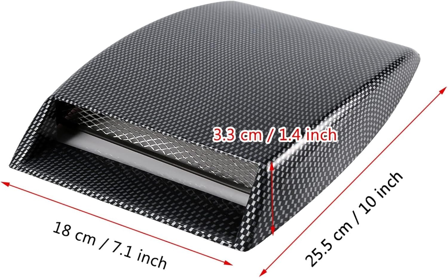 Bonnet Vent Cover, Universal Car Decorative Air Intake Scoop Bonnet Vent Sticker Cover Hood (Carbon Fiber)