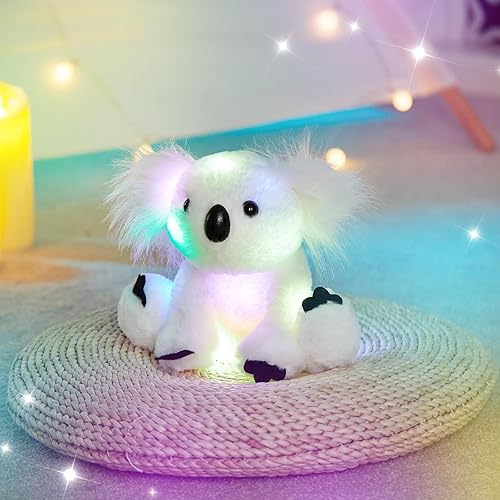 Miniatura 2 de Glow Guards - Koala de peluche blanco, de 10 pulgadas, con iluminación, suave, luces ledes nocturnas tipo arcoíris, para cumpleaños y Día del Niño,