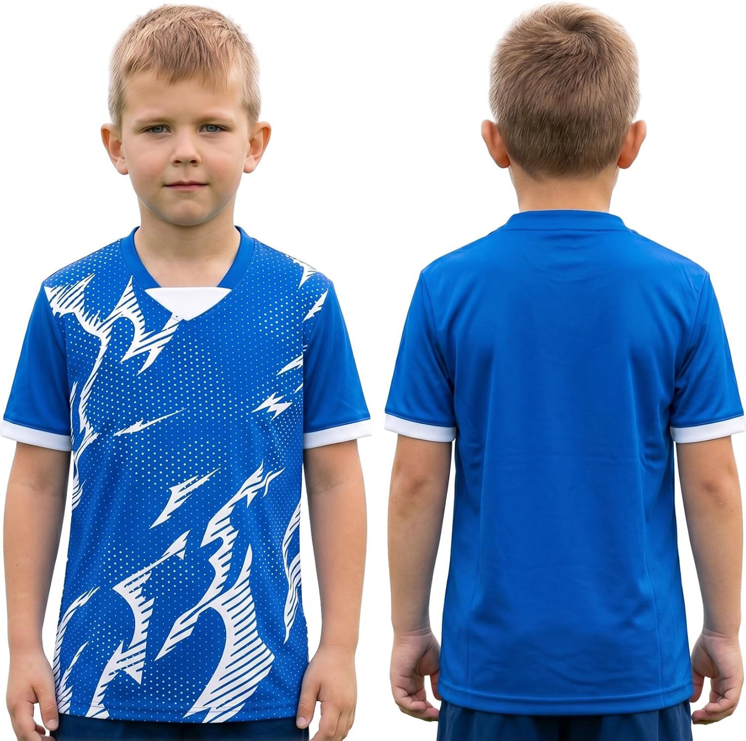 Boys Soccer Jersey Weekend Sport Performance Shirts | Football Training Shirt,Running Sports Tees,Cool Dry,Shorts Sleeves,Graphic Print,Loose Fit,Junior Gear,Competition Uniform
