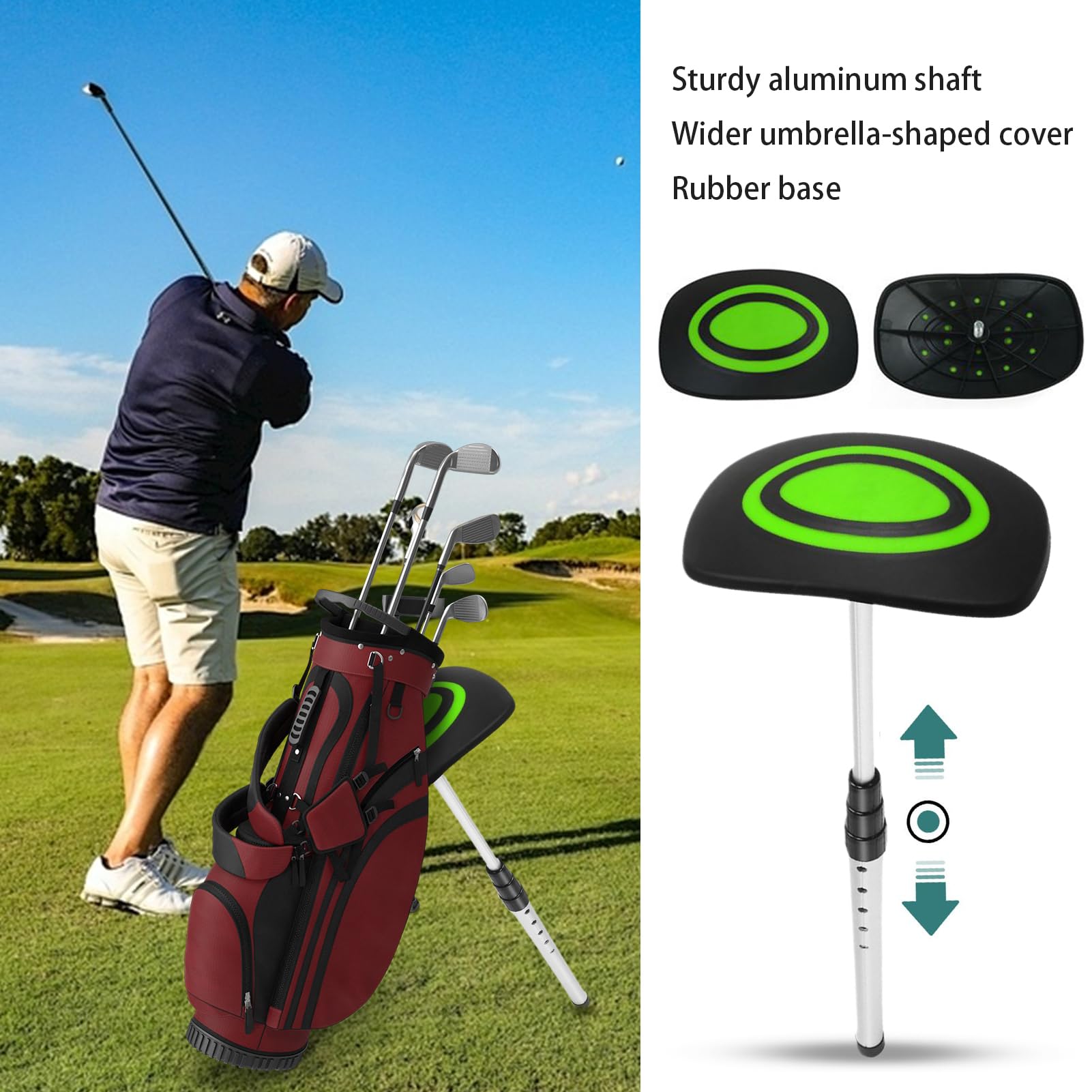 Armstütze, Aluminium Shaft Protector, stoßfester Club Guard, 20 x 13,5 cm mit Top Cover für Sport, Damen und Reisetasche Schutz Vielseitiges Werkzeug Zubehör