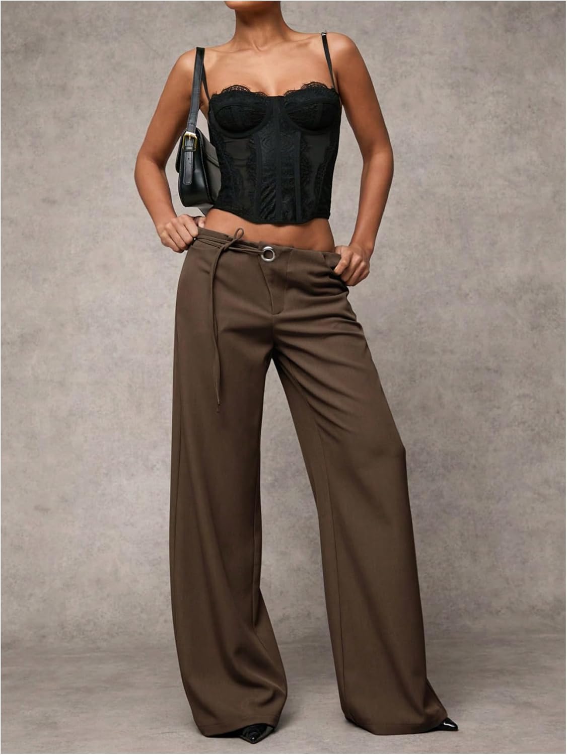 GORGLITTER Women's Low Rise Going Out Formal Dress Pants Wide Leg Work Slacks Pants Business Casual Outfits Trousers - Image 5