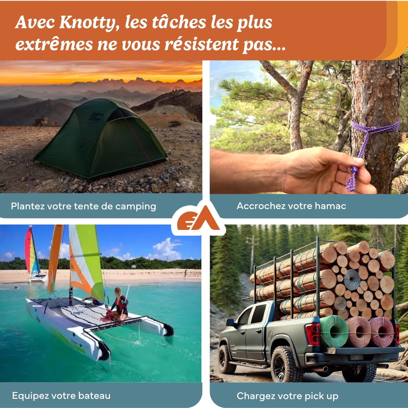 Knotty Corde tressée 5mm x 100m Paracorde Robuste Multifonction pour Bricolage, Jardinage, Bateau DIY Made in France