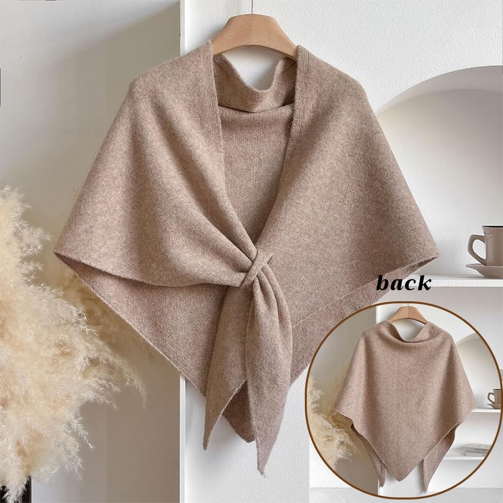 Women's Shawl Wrap Scarf Knitted Soft Warm Winter Poncho Cape Fall Fashion Elegant Cardigan Sweater Pashmina - Image 3