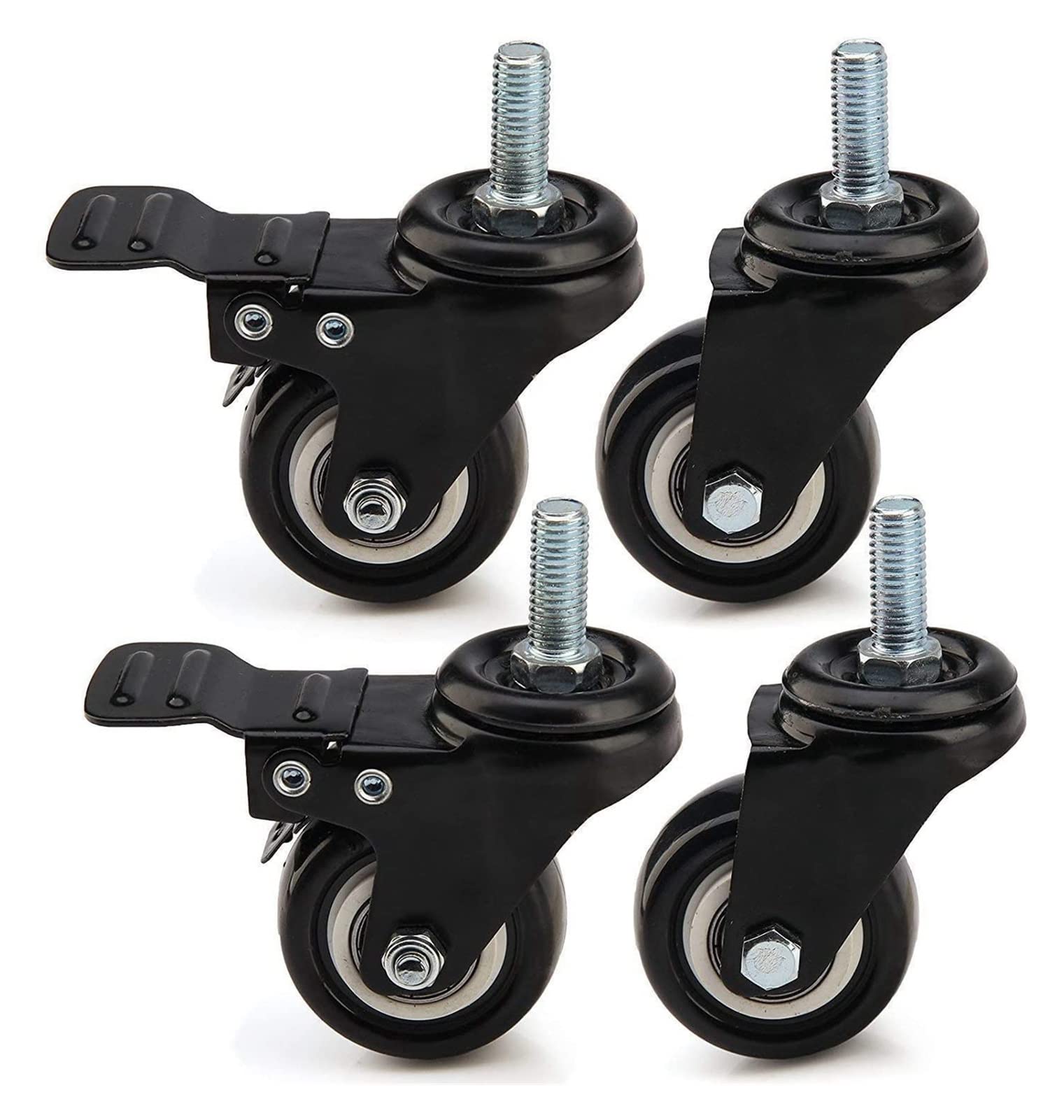 Roulette pivotante robuste pour chariot de salon et meuble TV en bois noir