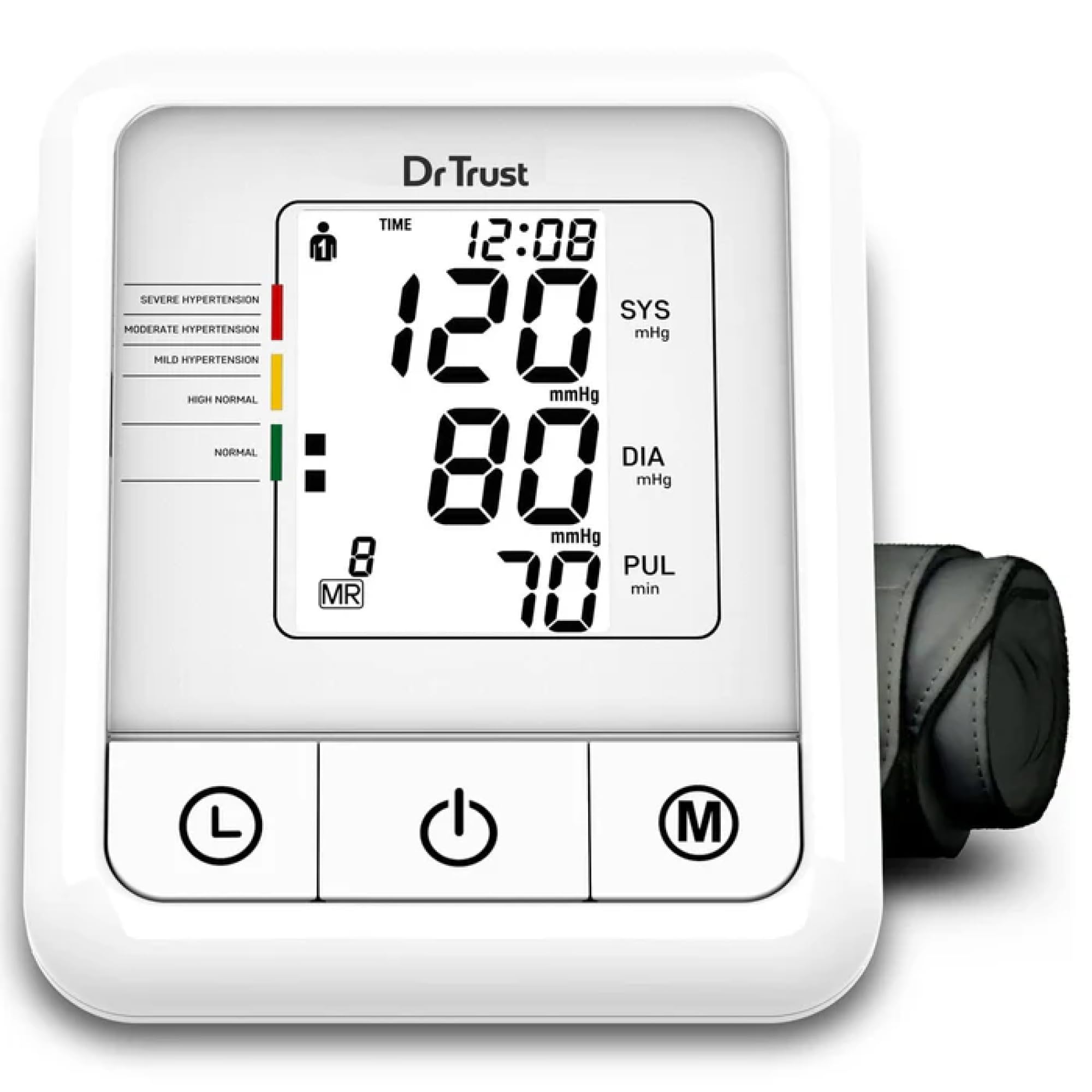 Dr Trust Fully Automatic BP Check Digital Blood Pressure BP Monitor Machine with MDI Technology - 110 (White)