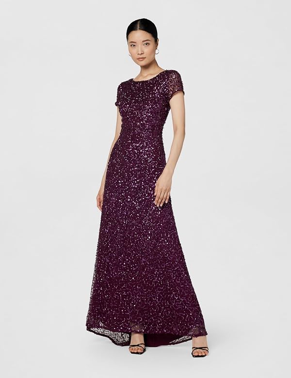 Adrianna Papell Women's Scoop Back Long Dress, Cabernet, 20 by Adrianna Papell - Used condition - Image 7