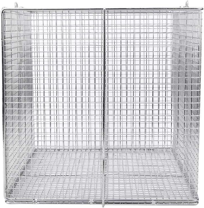 Mesh Basket Rectangular Instrument Sterilizations Basket with Handle, Stainless Steel Lab Case Tray Anti High Temperature Erosion for Medical (200 * 200 * 200mm Square)