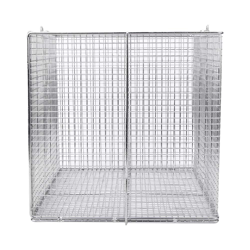 Cestello per Sterilizzazione Strumenti, Vassoio per Sterilizzazione da Laboratorio in Acciaio Inossidabile con Maniglia per Autoclavi e Strumenti Chirurgici (200 * 200 mm quadrati)