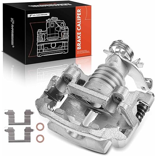 A-Premium Disc Brake Caliper Assembly with Bracket Compatible with Select Chevy, Pontiac and Saturn Models - Malibu 2004-2012, Cobalt 2005-2008, HHR 2008-2010, G5, G6, Pursuit, Aura, Ion - Rear Driver