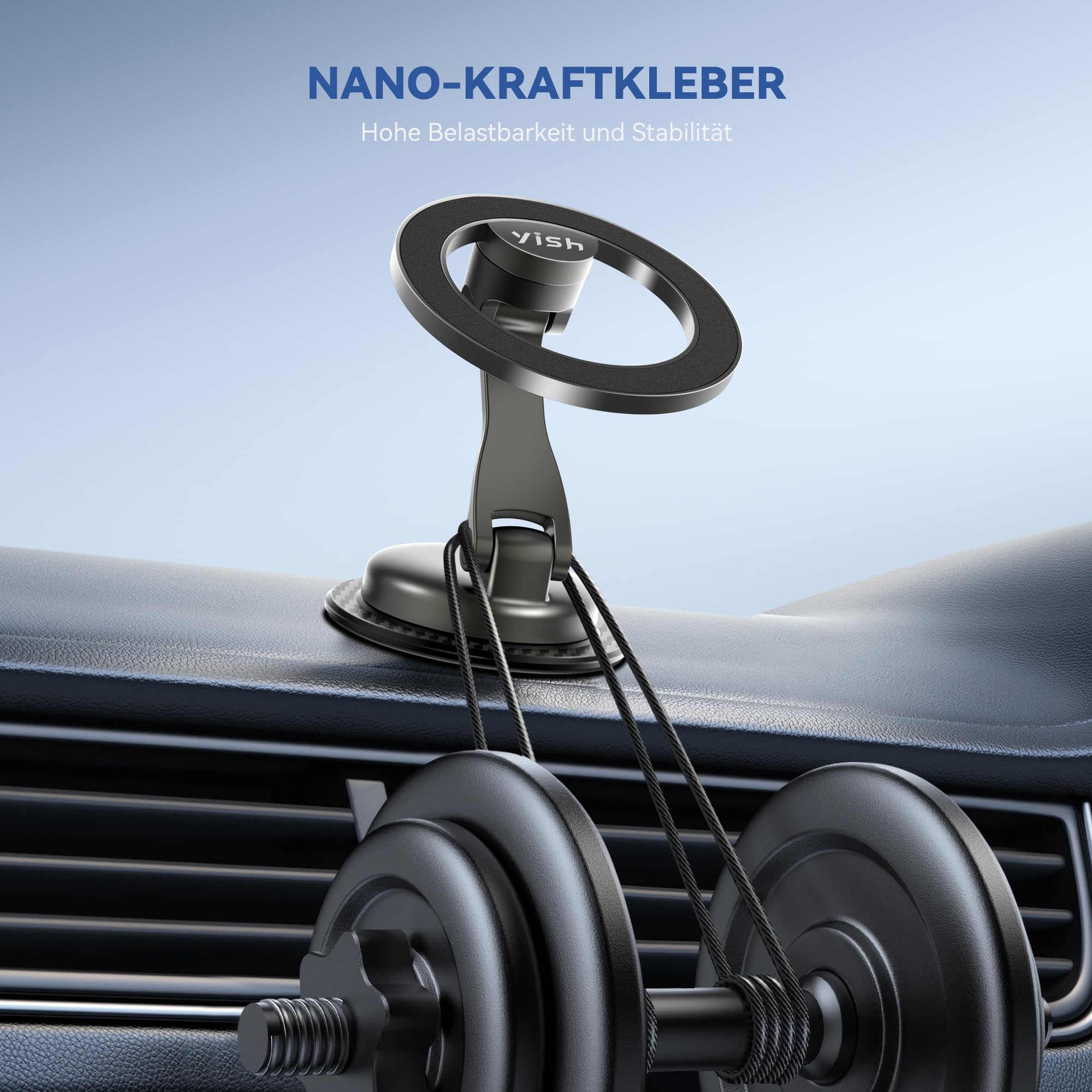 YISH Magnet Handyhalterung Auto Magnetic Autohalterung：Smartphone Halterung Auto Magnetic Car Mount, 360° Drehung Handyhalter Auto Magnet für iPhone 16 15 14 13 12 Pro Max Plus