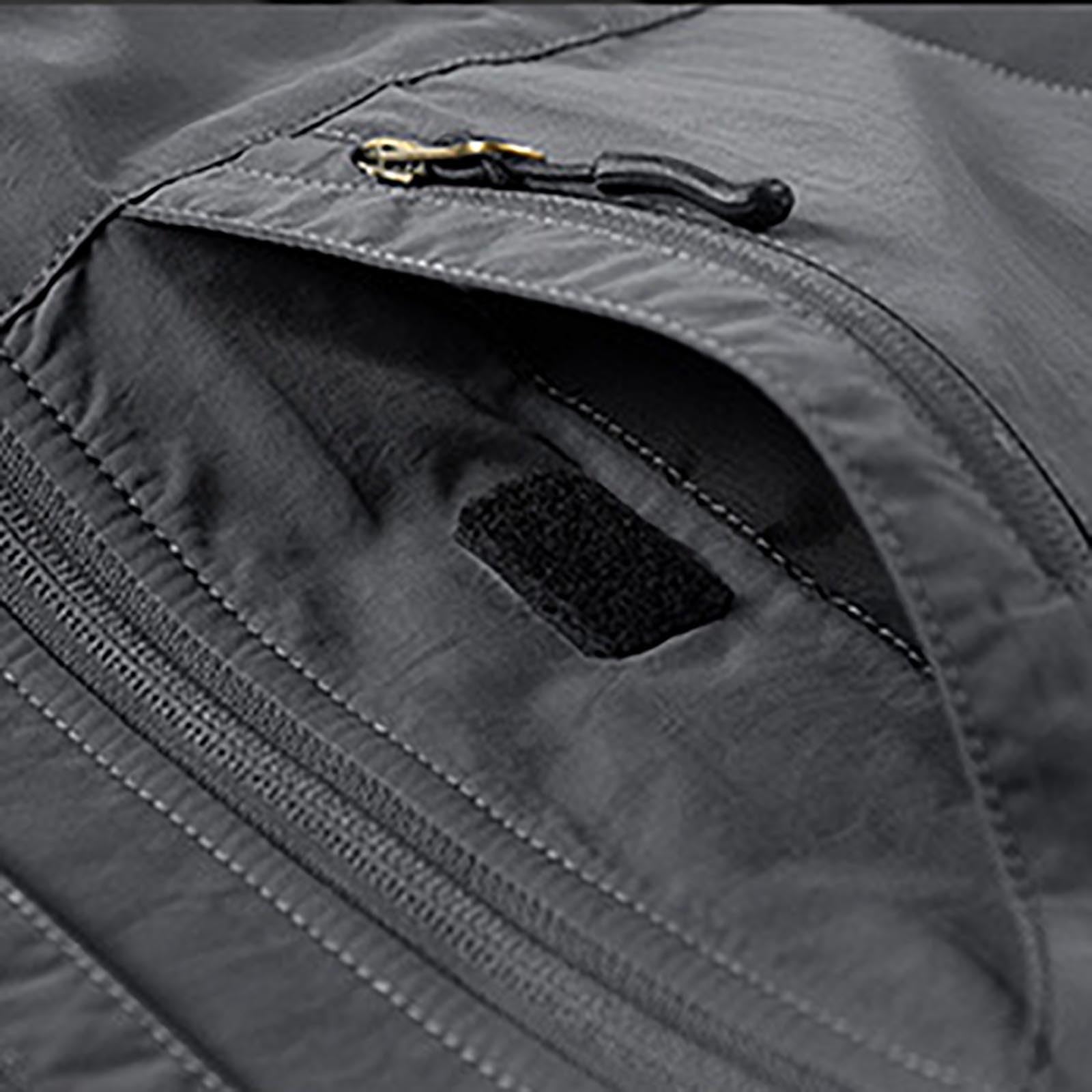 Generico Crop Top Rete Uomo-Gilet da Uomo Autunno Multitasche Colletto Rovesciato con Cerniera Tinta Unita Gilet Capispalla Caldo Maglia Boxe