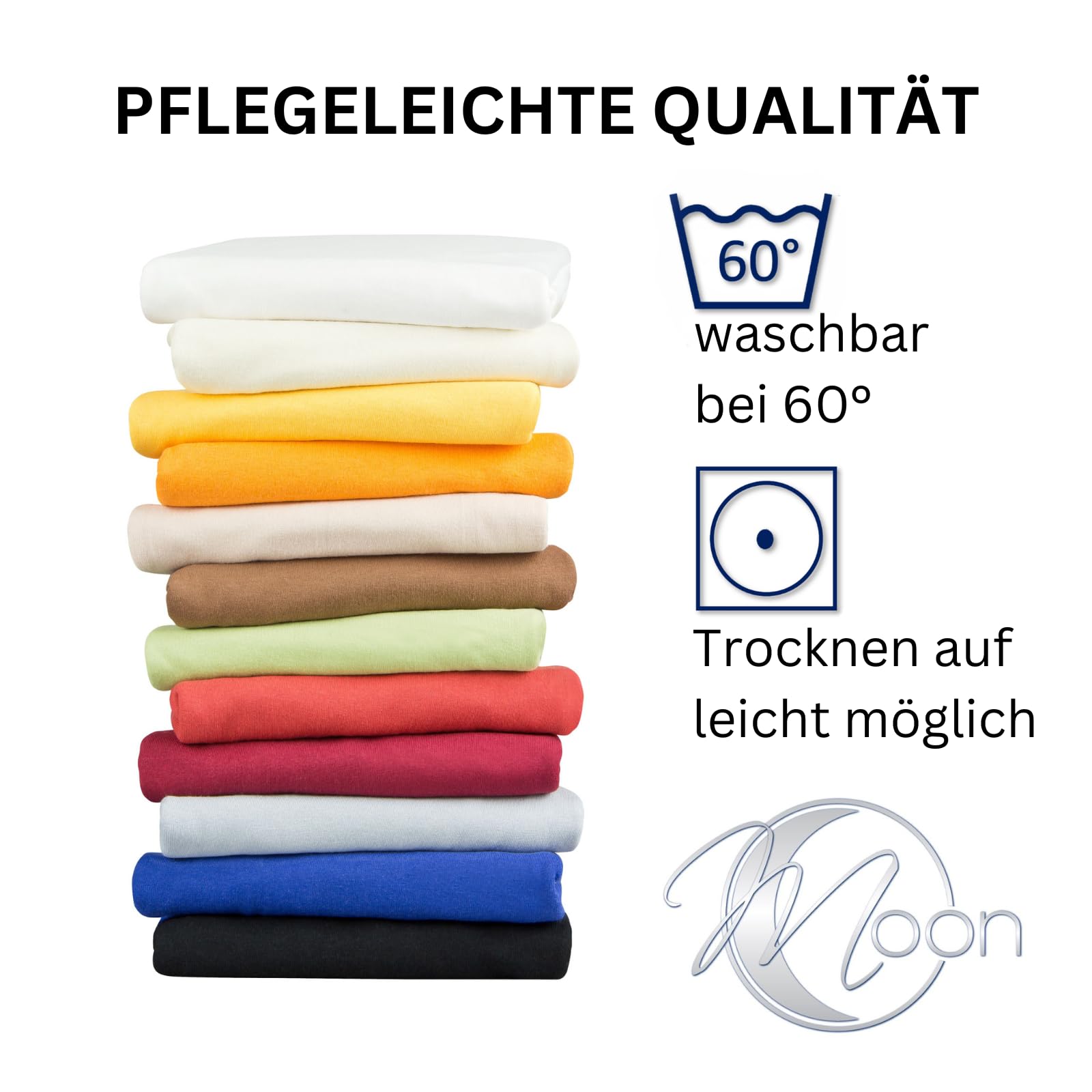 MOON 2er Pack Seitenschläferkissen Bezug Jersey Kissenbezug anthrazit 40x200