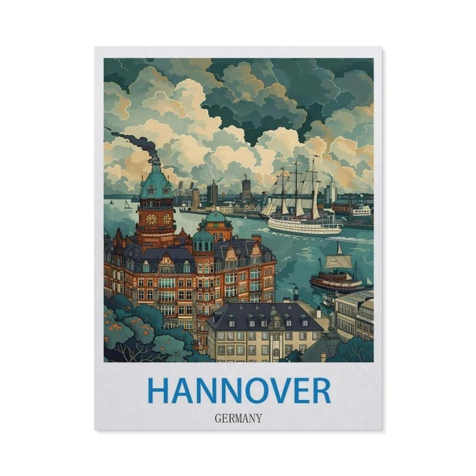 Hannover Germany，Retro Metal Tin Sign/Plaque for Kitchen Lounge Garden Garage Pub Wall/Door(15x30cm）6x12 inch-EC13