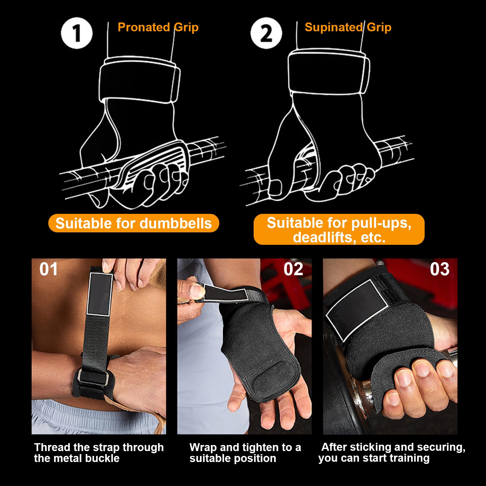Image secondaire de Sangles de Tirage Musculation en Cuir avec Rembourrage Confortable