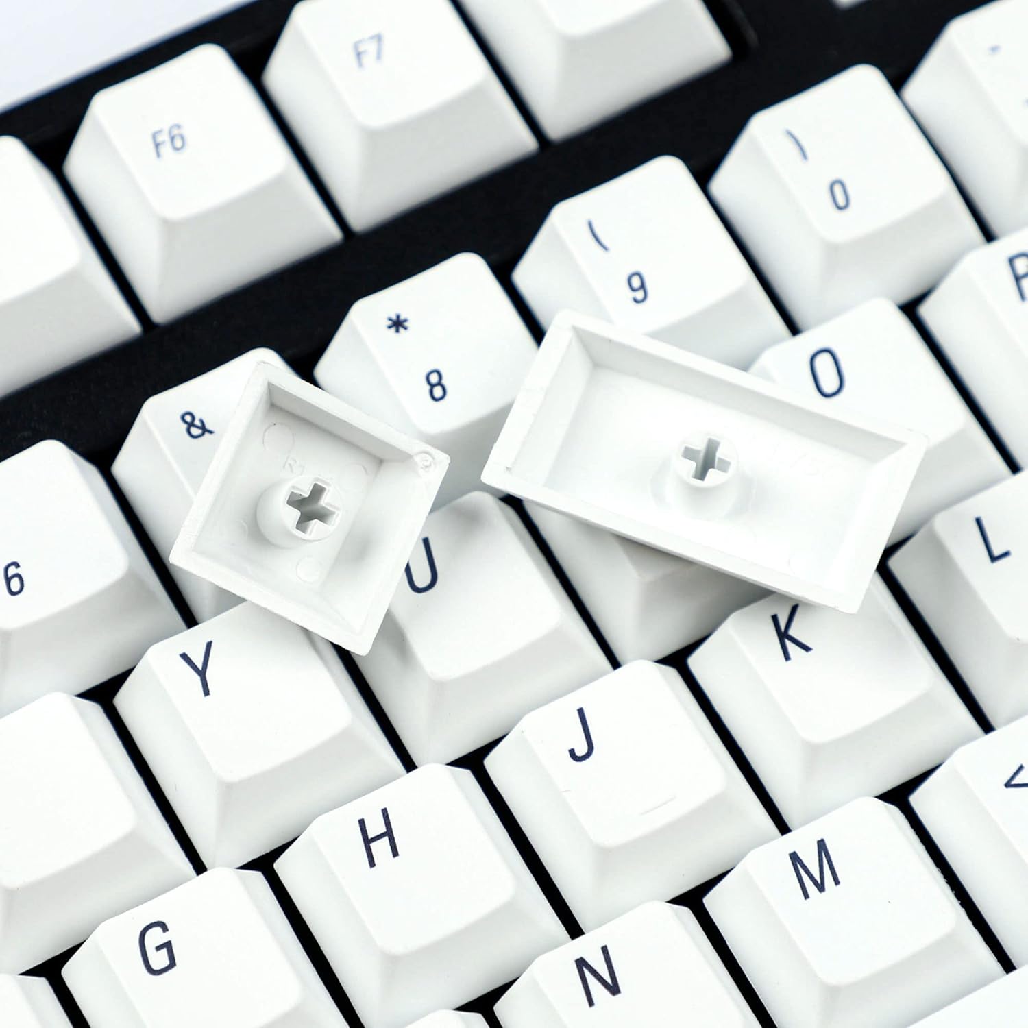 YMDK 139 Mac Keycaps Cherry Profile Normcore Style Minimalist Dye Sub PBT White Key Cap for 104 TKL 60% 96 84 68 Keychrone K2 K4 K8 MX Switches Keyboard