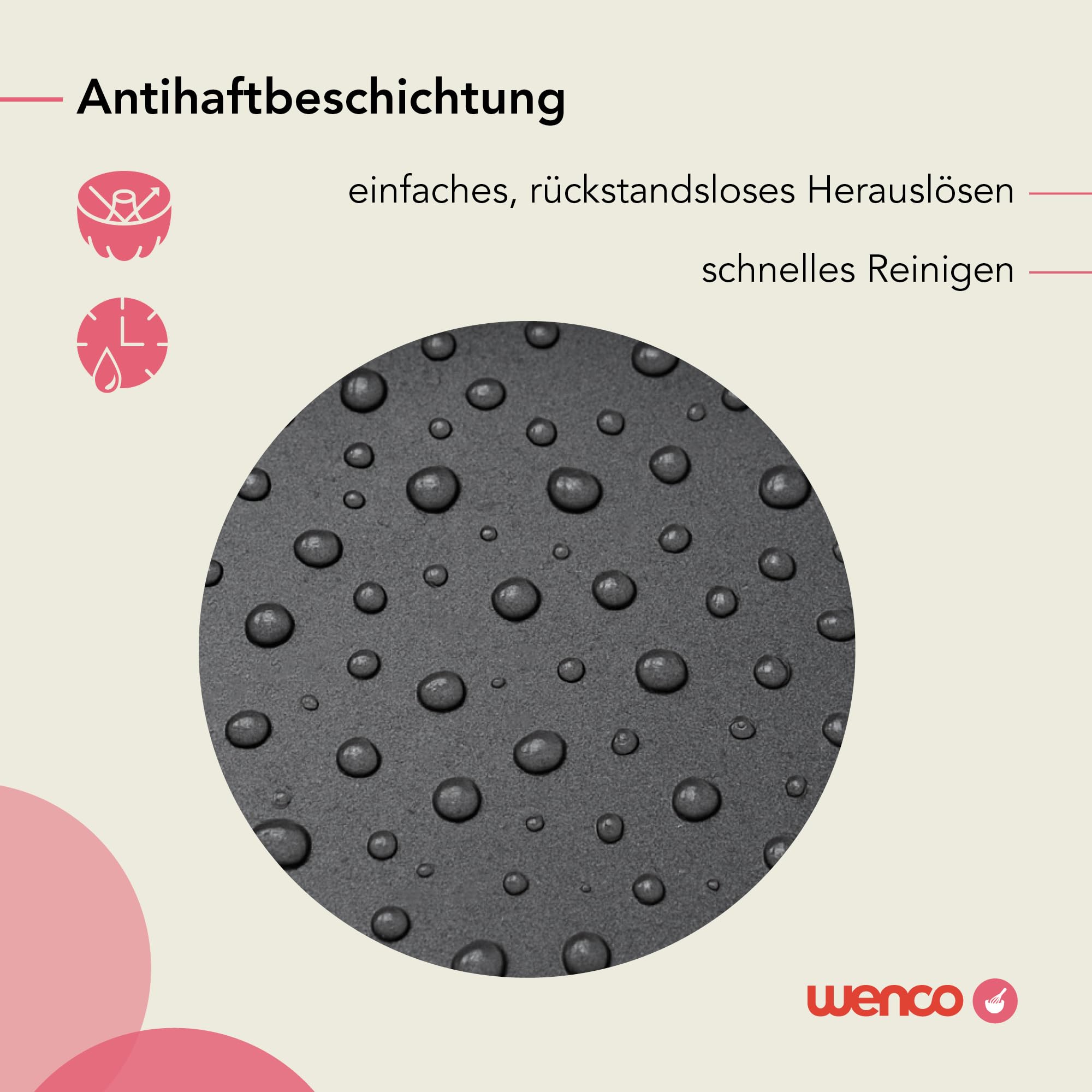 wenco Molde desmontable de 28 cm de diámetro, molde redondo de acero antiadherente, borde a prueba de fugas, 7,5 cm de alto, perfecto para tartas, tartas y quiches, cierre ergonómico de acero