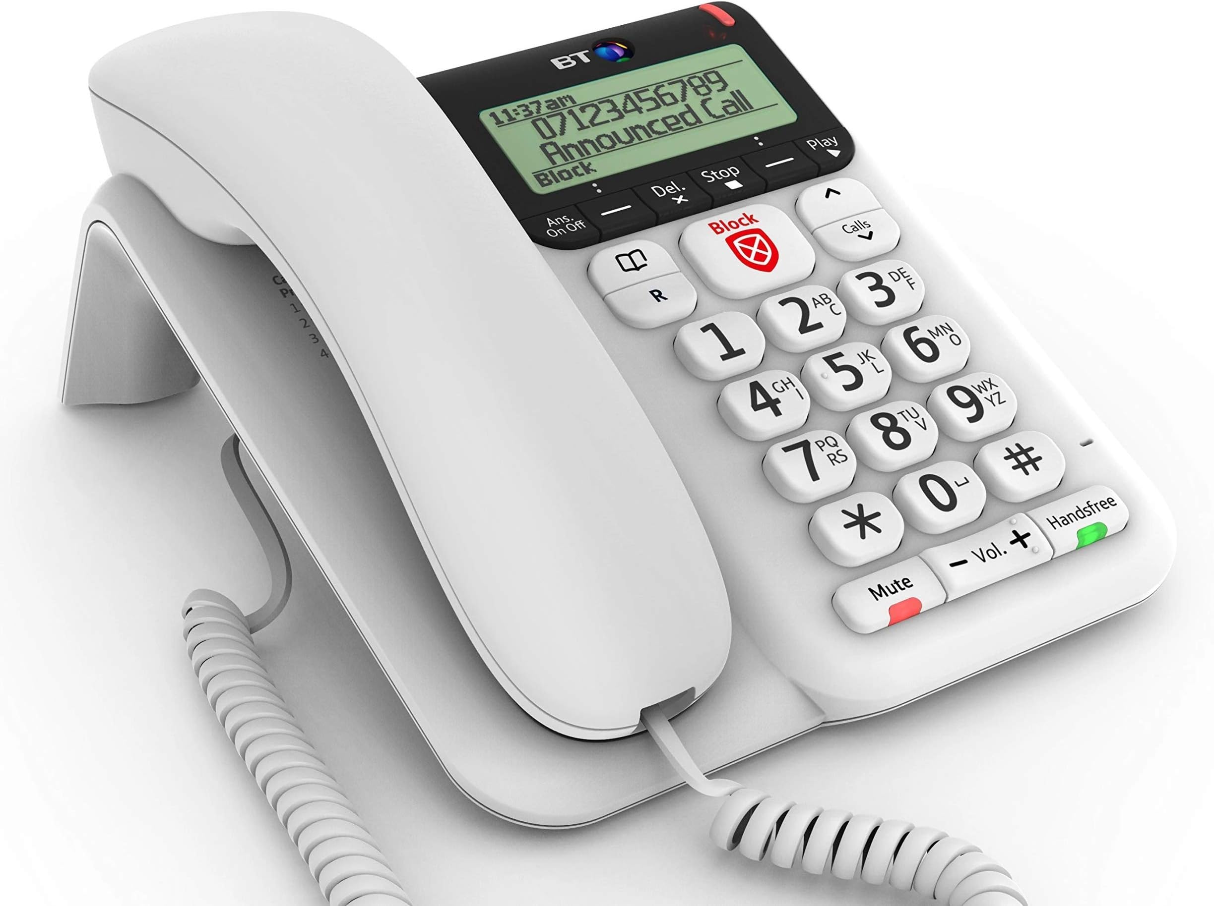 Décor 2600 Corded Landline House Phone, Home Phone, Advanced Nuisance Call Blocker, Call Block Button, Handsfree, Mute Button