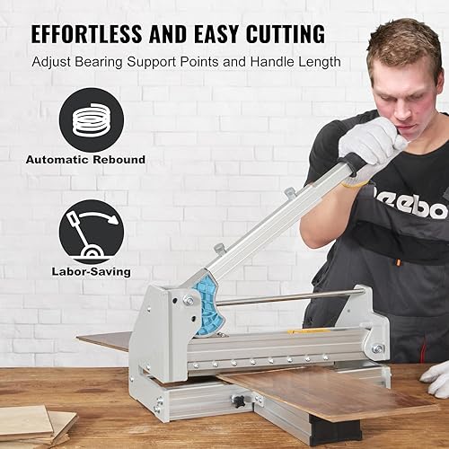 Miniatura 2 de VEVOR Cortador de suelo de 13 pulgadas, corta tablones de vinilo, laminados, madera dura de ingeniería, revestimiento, profundidad de corte de 0.47