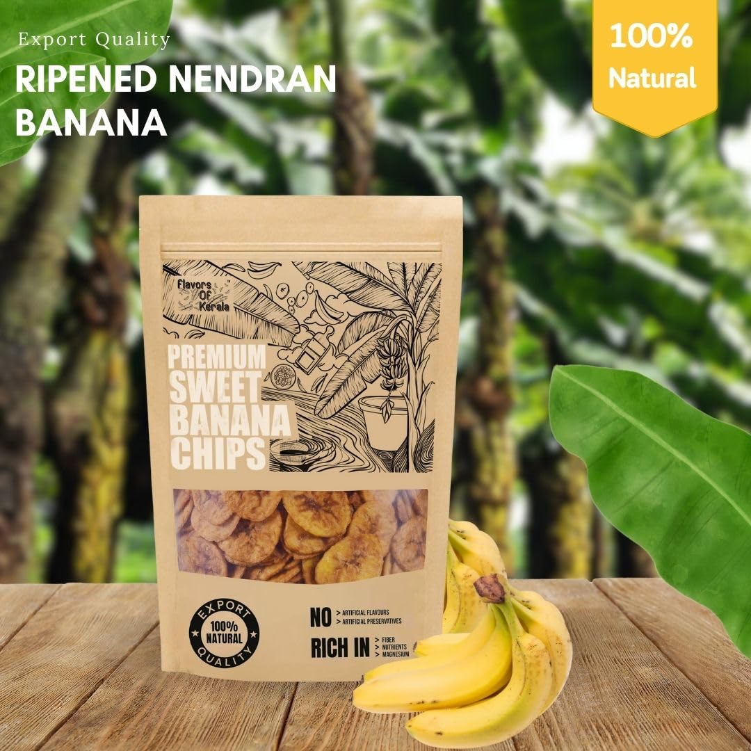 FLAVORS OF KERALA (FOK) Onam Special Combo Banana Chips in Coconut Oil - 600 Grams | Sweet Banana Chips 600 Grams | Jaggery Coated Banana Chips (Sharkara Varatti | Upperi) 700 Gram - Image 5 thumbnail