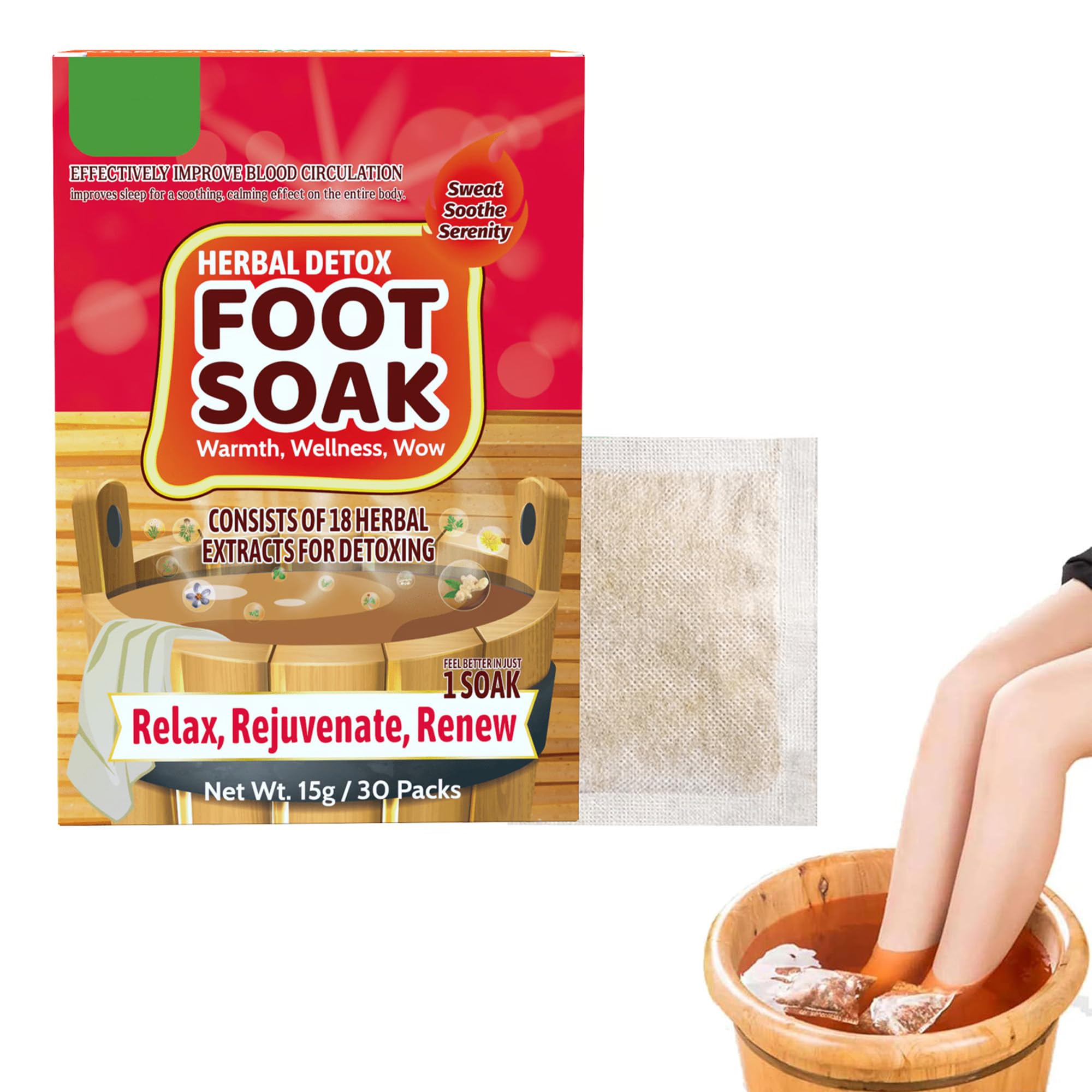 Herbal Detox Foot Soak, Foot Bath Spa Powder, Organic Deep Cleansing Foot Soaking for Lymphatic Drainage Relaxing and Soothing Experience for Men and Women, Foot Soak with Epsom Salt-image-44
