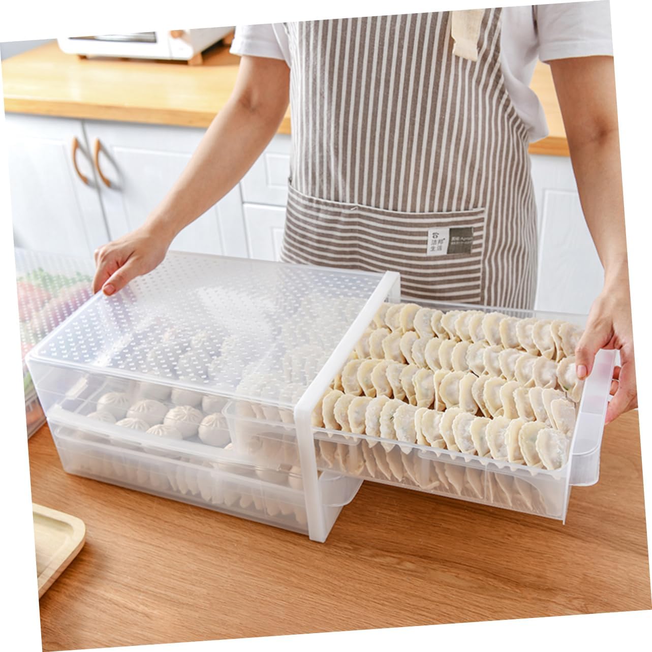 1Pc Plastic Egg Container for Refrigerator Transparent Egg Tray with Telescopic Frame Holds Up to Eggs Durable Material for Fridge Organization